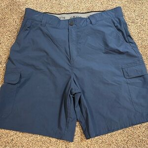 Orvis Tech Shorts Men's 38 Blue 4-Way Stretch Cargo Golf Active Hiking Pockets